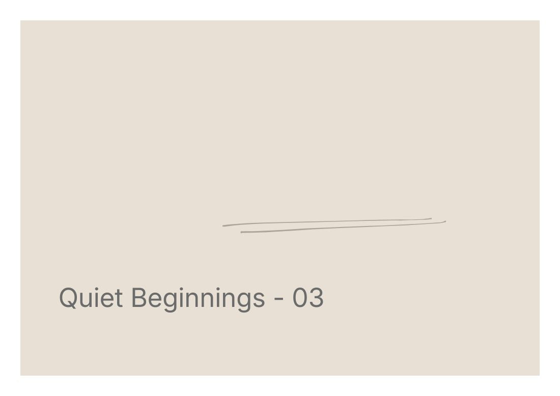 Quiet Beginnings - 03